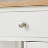 SoBuy FKW46-WN Keukentrolley Wit – Serveerwagen met Massief Houten Blad, Lade, Kast en 3 Planken