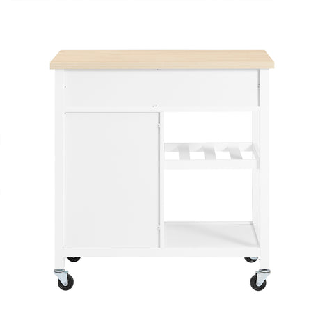 SoBuy FKW62-II-WN Keukentrolley Serveerwagen Keukenwagen Hout Wit
