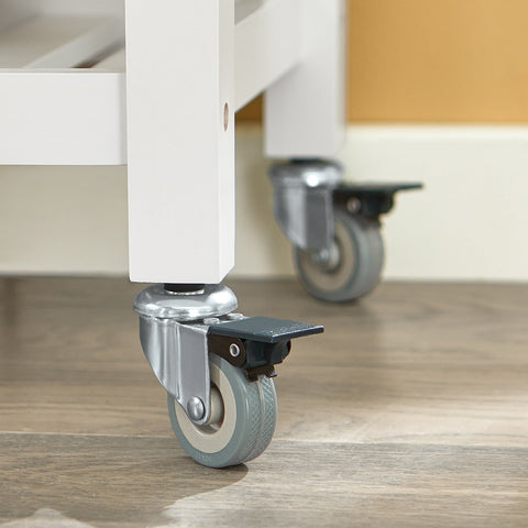 SoBuy FKW68-WN Serveerwagen Hout Keukenkast Dressoir Trolley Keukentrolley