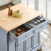 SoBuy FKW71-II-HG Keukentrolley met Wielen, Centrale Eiland met Uittrekbaar Werkblad Mobiele Keukenkast voor Keuken of Eetkamer, Keukenkast met Opslag Grijs115x46/71x92 cm