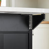 SoBuy FKW71-II-SCH Keukeneiland op Wielen met Uitschuifbaar RVS Werkblad, 2 Laden & Kast, Mobiel – Zwart, 115x46/71x92cm