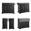 SoBuy FKW71-II-SCH Keukeneiland op Wielen met Uitschuifbaar RVS Werkblad, 2 Laden & Kast, Mobiel – Zwart, 115x46/71x92cm