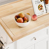 SoBuy FKW71-III-WN Keukentrolley met Wielen, Uitschuifbaar Werkblad Eiland voor Keuken of Eetkamer, Opbergmeubel Keuken met Opslag Wit 115x46/71x92 cm