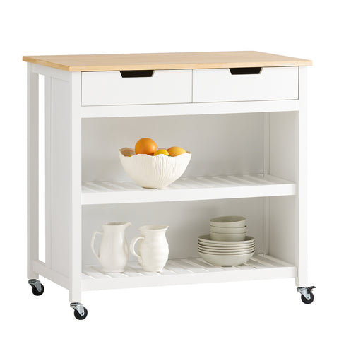 SoBuy FKW74-WN Keukentrolley op wielen Opbergkast Keukeneiland Dressoir Keukenwagen Keukenkast