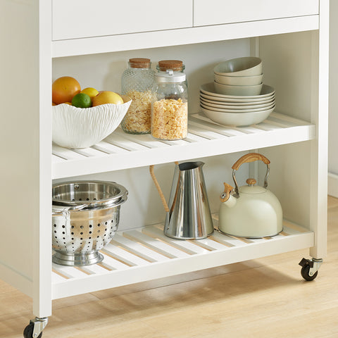 SoBuy FKW74-WN Keukentrolley op wielen Opbergkast Keukeneiland Dressoir Keukenwagen Keukenkast