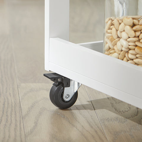 SoBuy FKW75-WN Keukentrolley Serveerwagen Trolley Kast Servies met 1 deur en 3 planken
