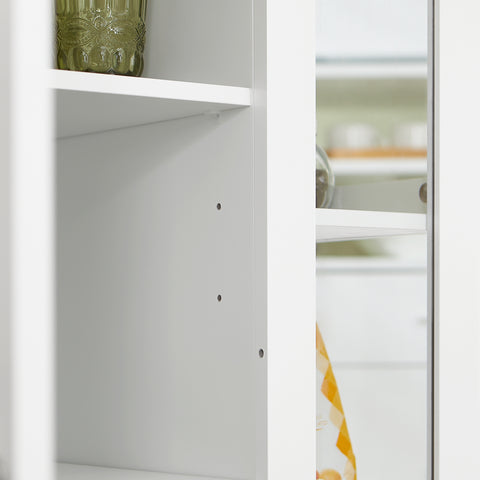 SoBuy FKW75-WN Keukentrolley Serveerwagen Trolley Kast Servies met 1 deur en 3 planken