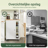 SoBuy FKW75-WN Keukentrolley op Wielen met 1 Deur en 3-Laags Zijplank – Wit/Hout, 60×40×92 cm