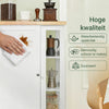 SoBuy FKW75-WN Keukentrolley op Wielen met 1 Deur en 3-Laags Zijplank – Wit/Hout, 60×40×92 cm