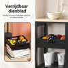 SoBuy FKW79-SCH Keukentrolley 3 Lades & 1 Verstelbaar Rek, 50kg, 4 Wielen (2 Rem), MDF E1, Lade 30x34x23cm – Zwart, 68x38x85cm