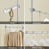 SoBuy FRG109-II-HG Telescopische Kledingstang – Stevig Open Kledingsysteem met Verstelbare Hangrails voor Slaapkamer & Dressing – Grijs