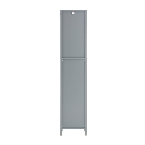 SoBuy FRG126-SG Badkamermeubel Hoge Kast voor Badkamer Badkamerrek met Voetkussen Badkamer - 2 Lades