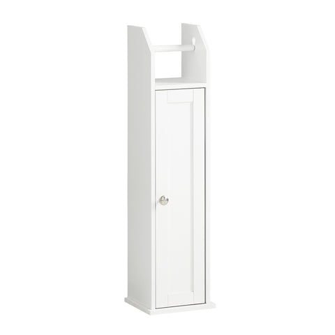 SoBuy FRG135-W Toiletrolhouder Vrijstaand Badkamermeubel Toiletborstel Wit
