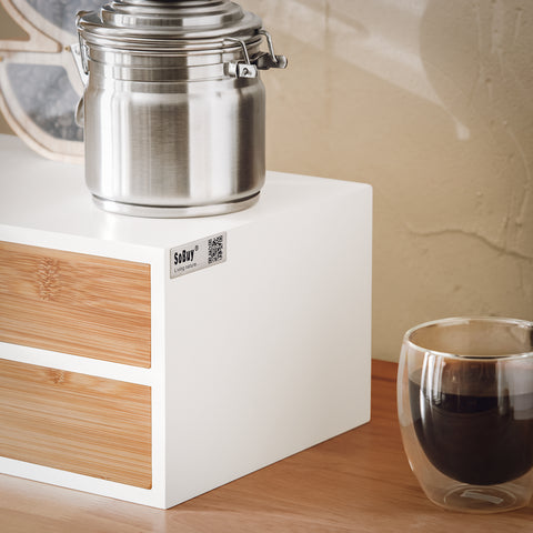 SoBuy FRG180-WN Capsulehouder voor koffie Koffiecapsule houder Bamboe Nespresso