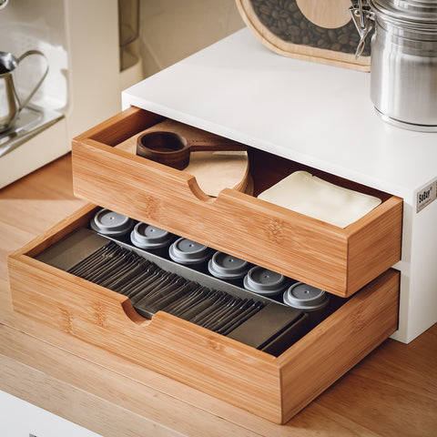 SoBuy FRG180-WN Capsulehouder voor koffie Koffiecapsule houder Bamboe Nespresso