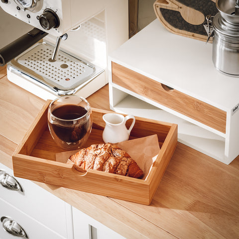 SoBuy FRG180-WN Capsulehouder voor koffie Koffiecapsule houder Bamboe Nespresso