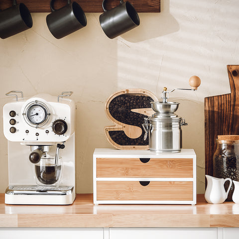 SoBuy FRG180-WN Capsulehouder voor koffie Koffiecapsule houder Bamboe Nespresso