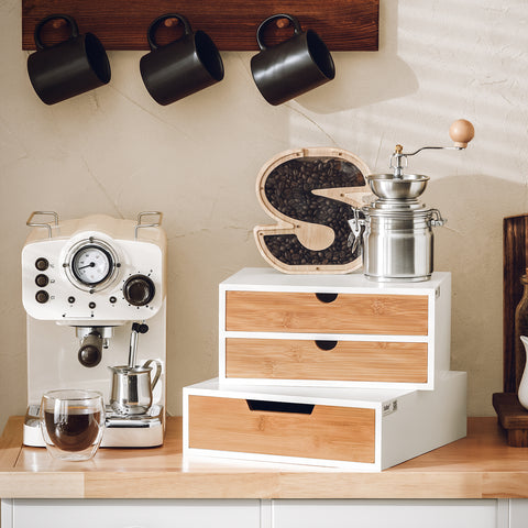 SoBuy FRG180-WN Capsulehouder voor koffie Koffiecapsule houder Bamboe Nespresso
