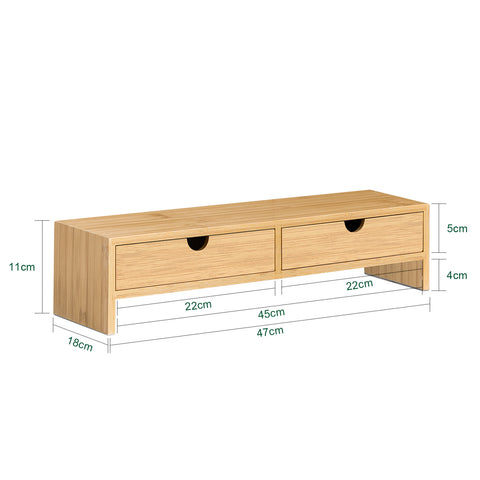 SoBuy FRG198-N Monitorstandaard Computerstandaard Bureau-organizer met 2 Laden