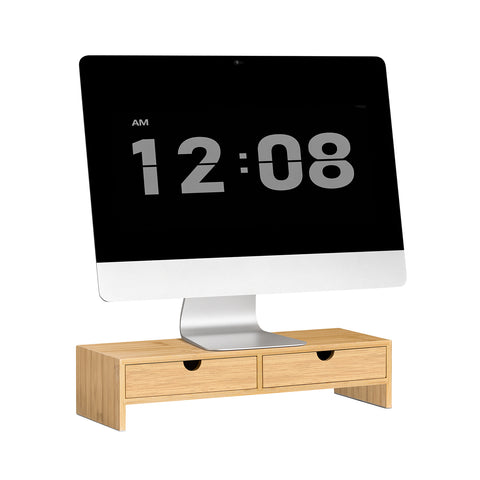 SoBuy FRG198-N Monitorstandaard Computerstandaard Bureau-organizer met 2 Laden