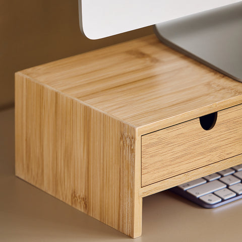 SoBuy FRG198-N Monitorstandaard Computerstandaard Bureau-organizer met 2 Laden