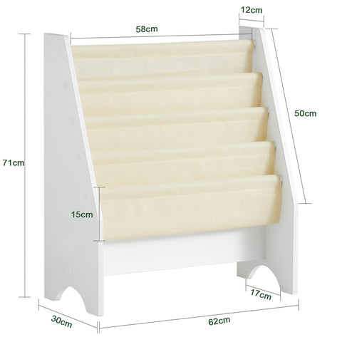 SoBuy FRG225-W Wit Boekenplank voor kinderen Kinderboekenrek Hangrek Bboekenrek krantenrek