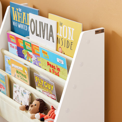 SoBuy FRG225-W Wit Boekenplank voor kinderen Kinderboekenrek Hangrek Bboekenrek krantenrek