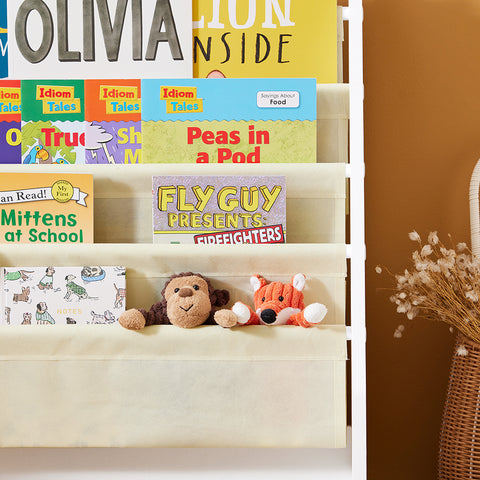 SoBuy FRG225-W Wit Boekenplank voor kinderen Kinderboekenrek Hangrek Bboekenrek krantenrek