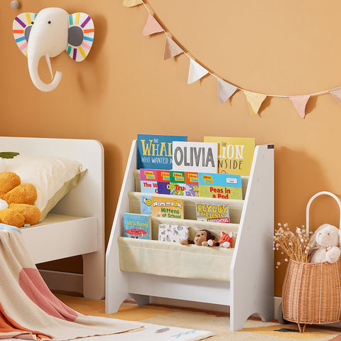SoBuy FRG225-W Wit Boekenplank voor kinderen Kinderboekenrek Hangrek Bboekenrek krantenrek