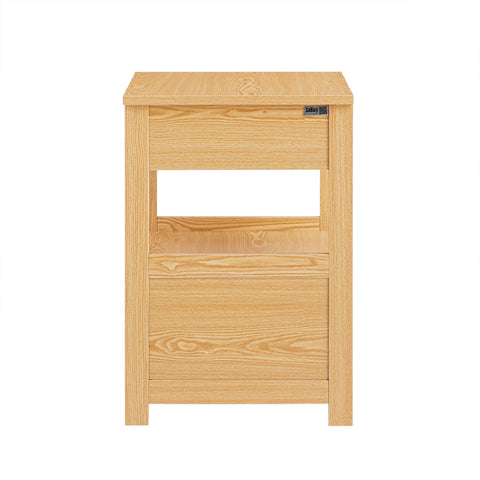 SoBuy FRG258-N Nachttafel, nachtkastje, bankpunt, bijzettafel met 2 laden en 1 rek