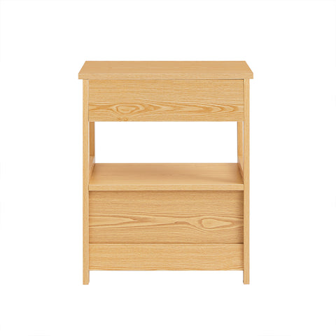 SoBuy FRG258-N Nachttafel, nachtkastje, bankpunt, bijzettafel met 2 laden en 1 rek