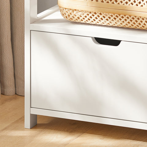 SoBuy FRG258-W bijzettafel nachtkastje met 2 laden en 2 planken
