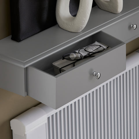 SoBuy FRG43-L-HG console, grijs, rek met lade, wandrek, 93,5 x 15 x 10 cm (l x b x h)