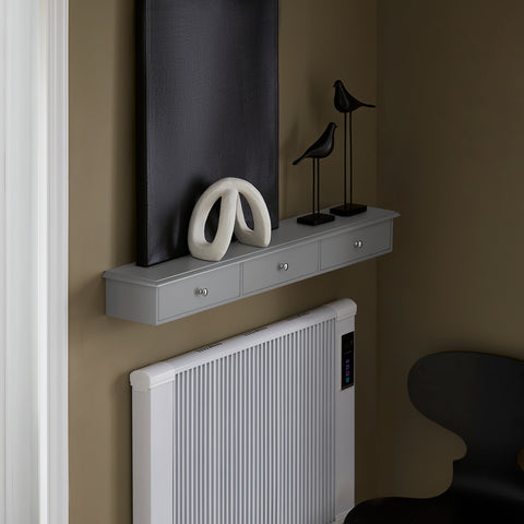 SoBuy FRG43-L-HG console, grijs, rek met lade, wandrek, 93,5 x 15 x 10 cm (l x b x h)