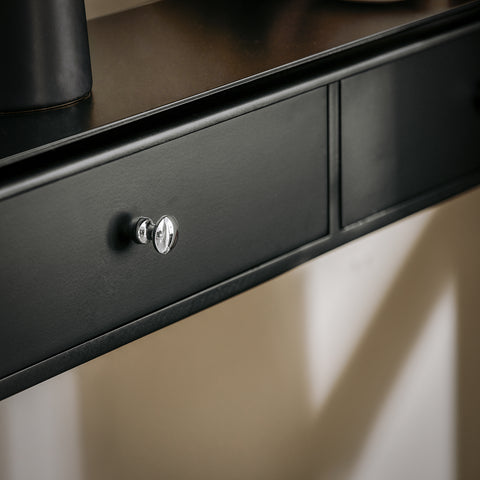 SoBuy FRG43-L-SCH wandkast, badkamerkast, hangrek, wandgarderobe met 2 laden, hangkast, zwart, 93 x 10 x 15 cm