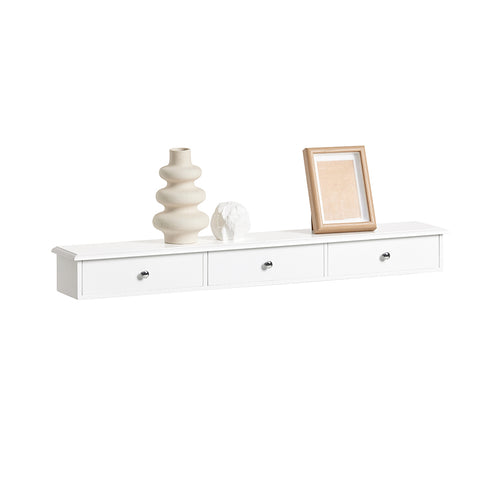 SoBuy FRG43-L-W Wandplank Wandrek Met 3 lades Wit