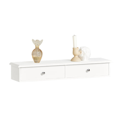 SoBuy FRG43-W Wandplank Wandrek Met 2 lades Wit