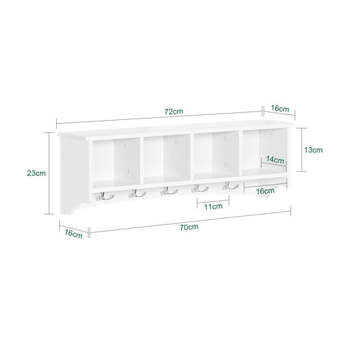 SoBuy FRG48-L-W Wandgarderobe wandhaken hangrek badkamerkast met 5 haken