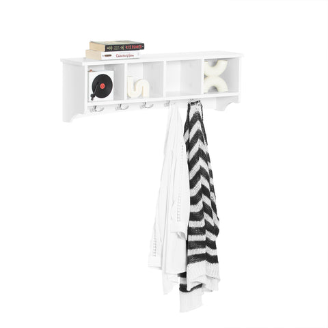 SoBuy FRG48-L-W Wandgarderobe wandhaken hangrek badkamerkast met 5 haken