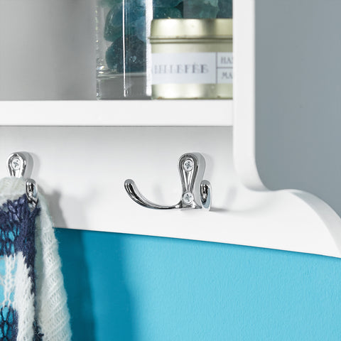 SoBuy FRG48-L-W Wandgarderobe wandhaken hangrek badkamerkast met 5 haken