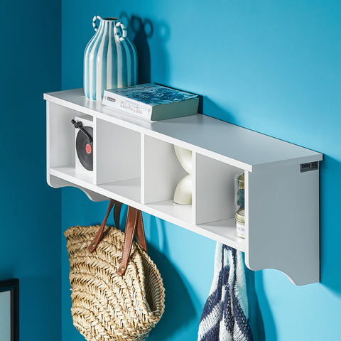 SoBuy FRG48-L-W Wandgarderobe wandhaken hangrek badkamerkast met 5 haken