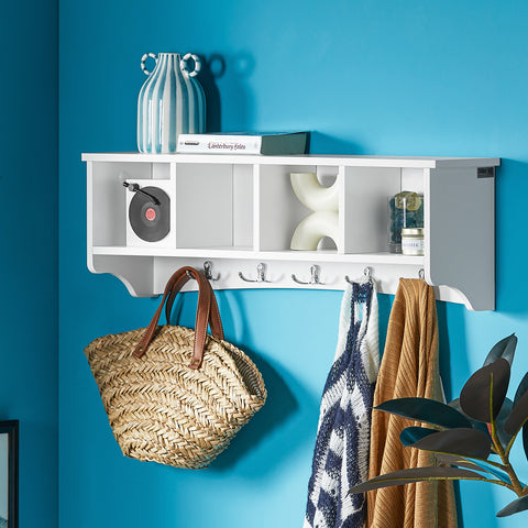 SoBuy FRG48-L-W Wandgarderobe wandhaken hangrek badkamerkast met 5 haken