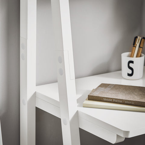 SoBuy FRG60-W Moderne Boekenkasten met Bureau - Tafel Bureau Bibliotheek Ladderplank