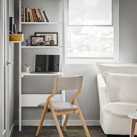 SoBuy FRG60-W Moderne Boekenkasten met Bureau - Tafel Bureau Bibliotheek Ladderplank
