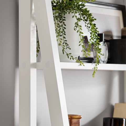 SoBuy FRG61-W Moderne Boekenkastset Ladderplank Wandplank Badkamer Plank - 5 planken - Wit