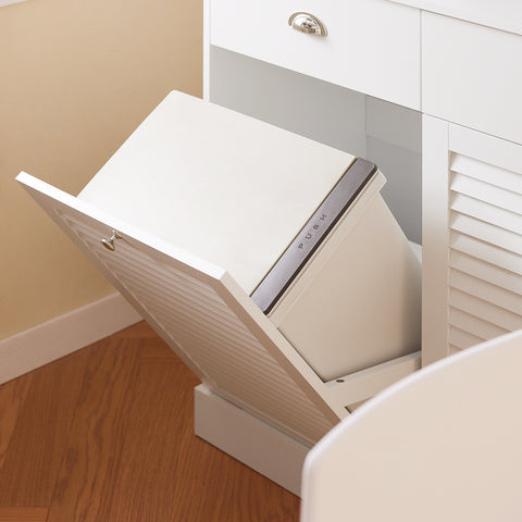 SoBuy FSB101-W Keukendressoir, opbergkast, keukenkast, meerdere vakken, dressoir voor eetkamer met 3 deuren, 2 laden