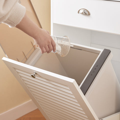 SoBuy FSB101-W Keukendressoir, opbergkast, keukenkast, meerdere vakken, dressoir voor eetkamer met 3 deuren, 2 laden