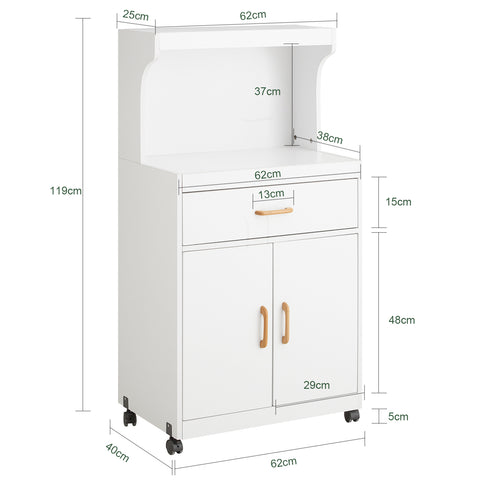 SoBuy FSB12-W Magnetronkast Keukenkast Magnetron Opslagruimte Lade Wit