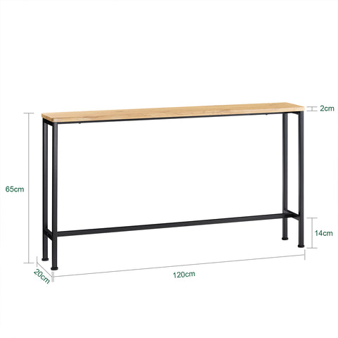 SoBuy FSB19-E Consoletafel, bijzettafel, bankpunt, haltafel voor woonkamer, slaapkamer, frame en 4 ijzeren poten