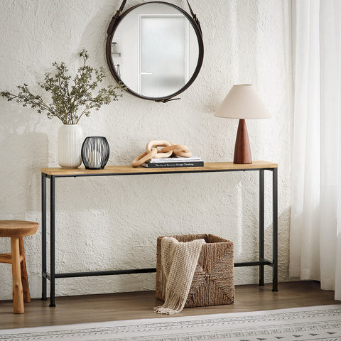 SoBuy FSB19-E Consoletafel, bijzettafel, bankpunt, haltafel voor woonkamer, slaapkamer, frame en 4 ijzeren poten